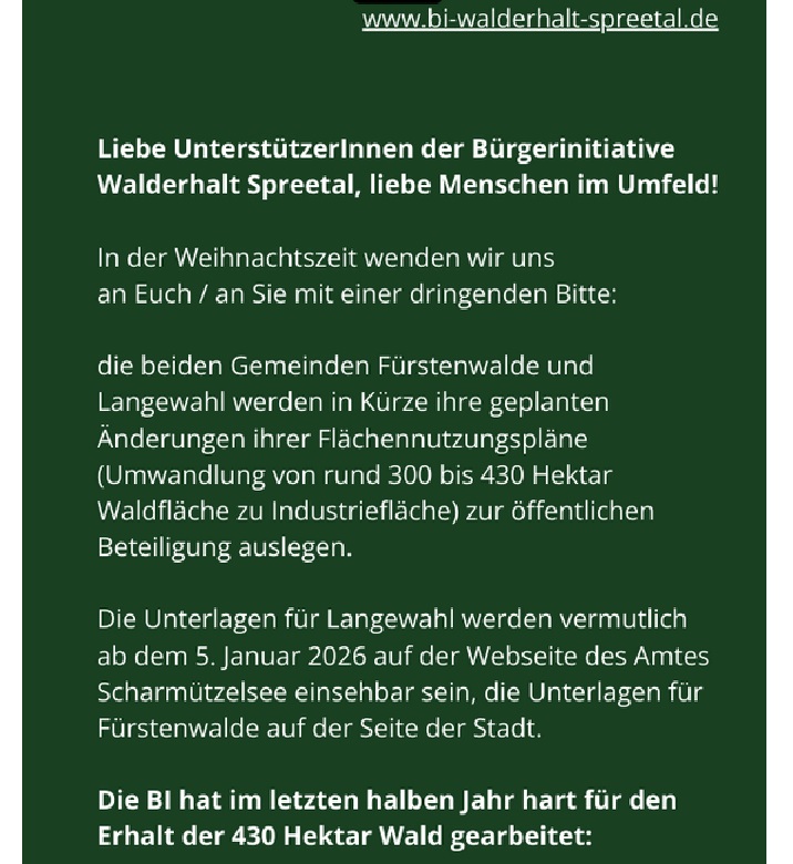Scan des verschickten Werbetextes (Auszug)